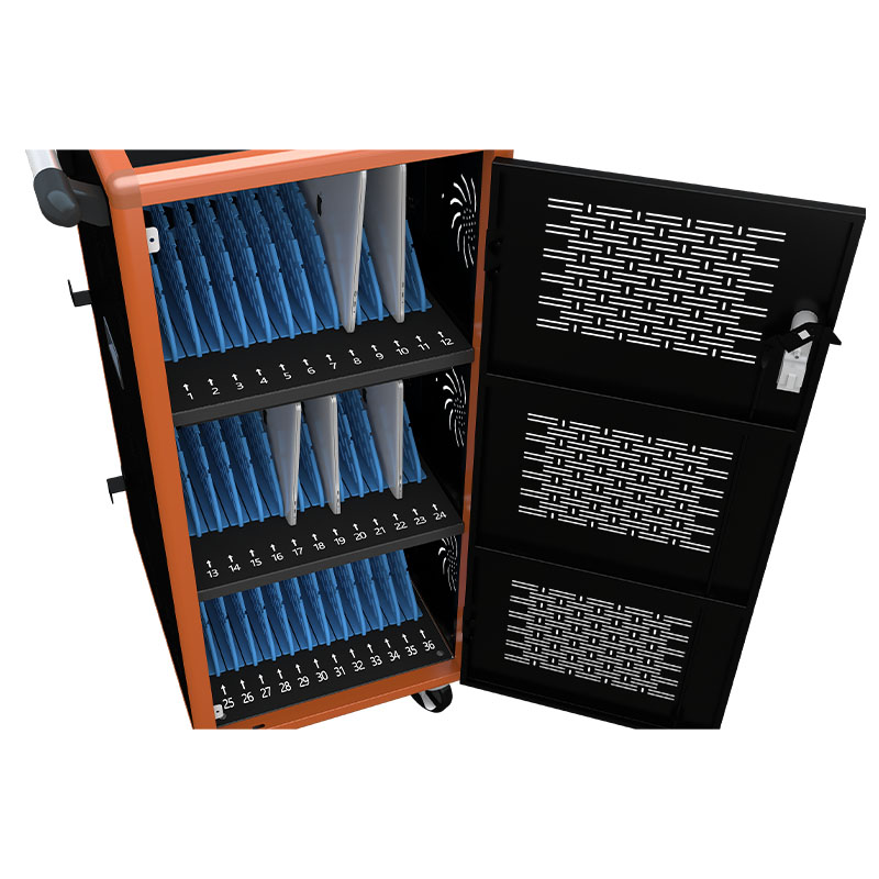 What should I pay attention to when using a laptop charging cart in different environments?